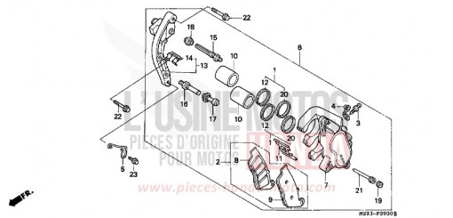 FRONT BRAKE CALIPER NTV650P de 1993